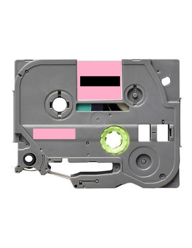 Label color Schwarz-Pastel Pink 12mmX5m für Brother P-Touch